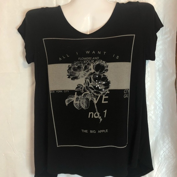 Dress Barn Tops - Dress Barn T-shirt Black with Rhinestones Size M